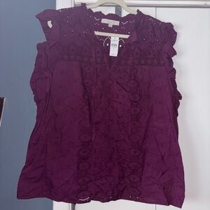 LOFT purple shirt  NWT